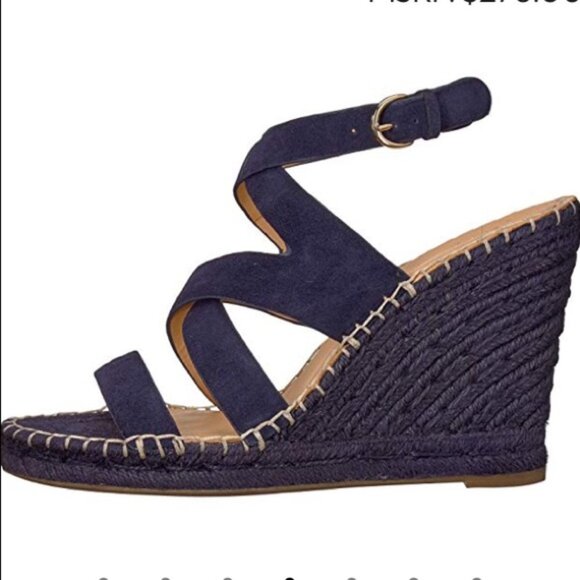 8/9.5 Joie Navy Suede Wedges - Picture 4 of 8